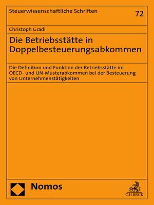 cover image of Die Betriebsstätte in Doppelbesteuerungsabkommen